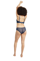 Sheer Deco Hipster Brief - Navy - Brief - RubyV Lingerie