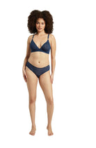 Sheer Deco Hipster Brief - Navy - Brief - RubyV Lingerie