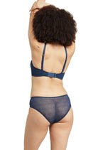 Sheer Deco Hipster Brief - Navy - Brief - RubyV Lingerie