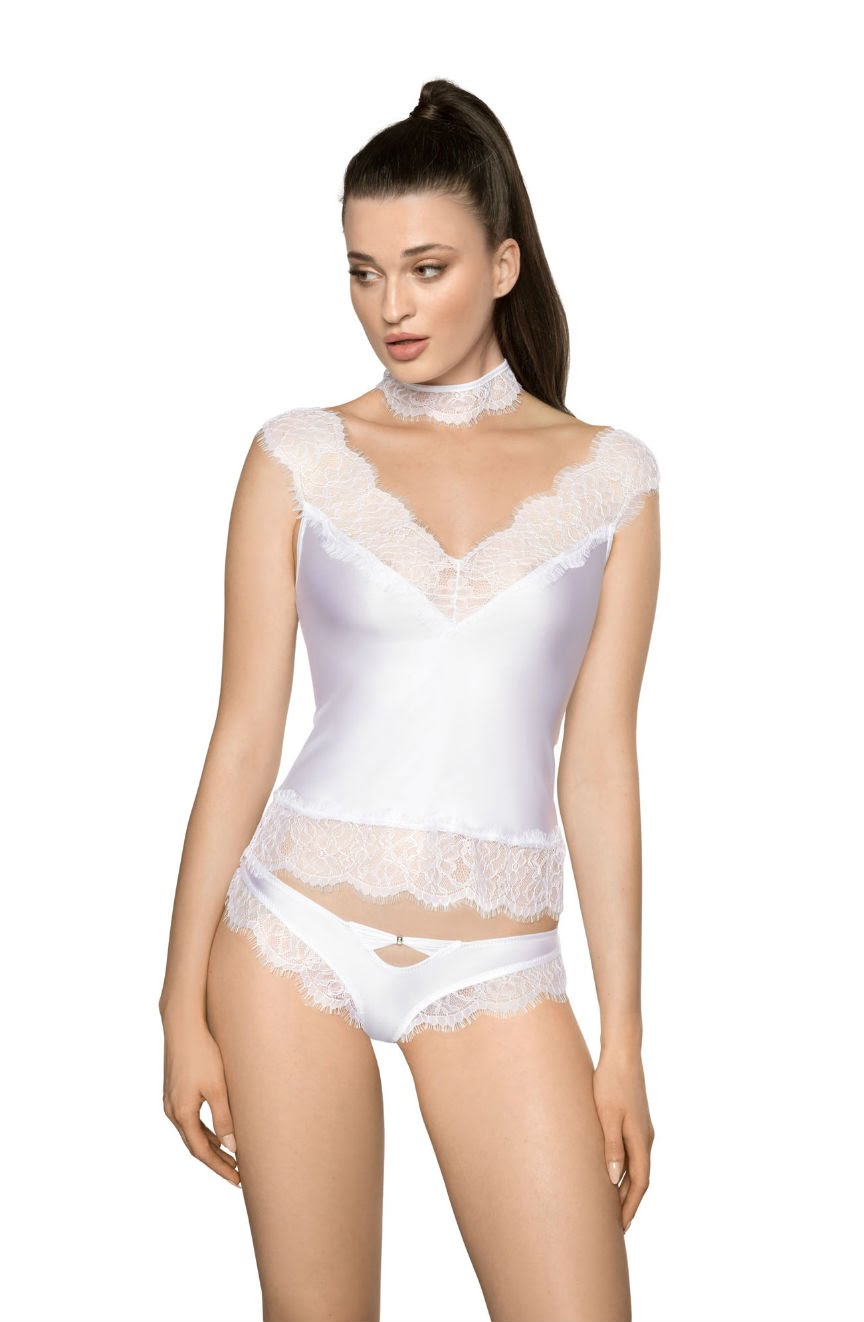 Sija Brief with Eyelash Lace in White - Brief - RubyV Lingerie