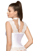 Sija Shirt with Eyelash Lace in White - Top - RubyV Lingerie