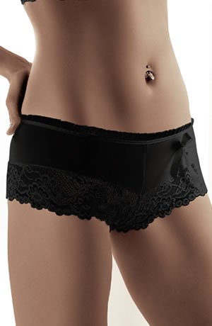 Sisi Short with Lace in Black - Brief - RubyV Lingerie