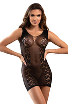 Sleeveless Bodystocking Dress in Black - Dress - RubyV Lingerie