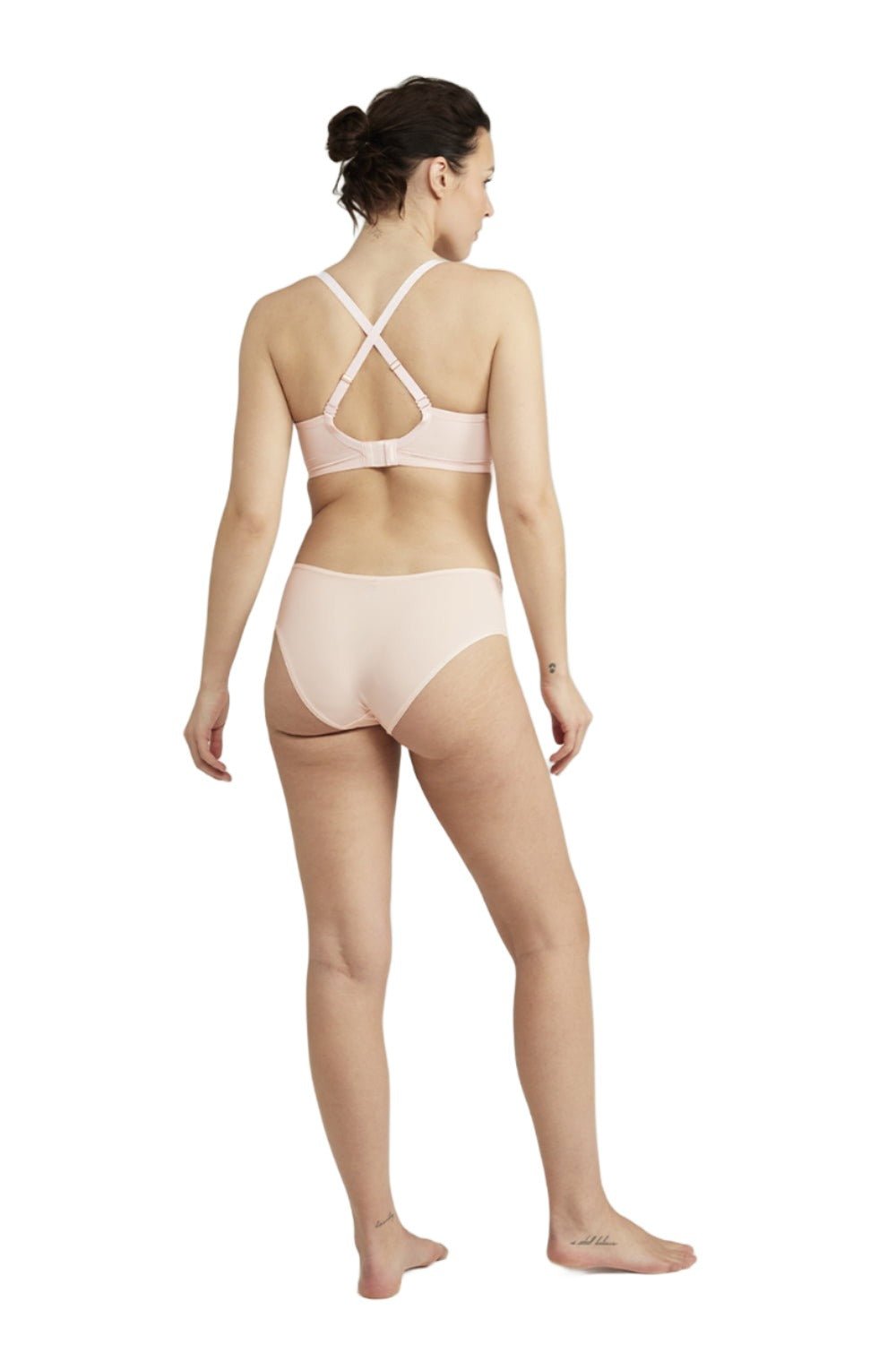 Stretch Mid Rise Waist Brief - Blush Pink - Brief - RubyV Lingerie