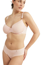 Stretch Mid Rise Waist Brief - Blush Pink - Brief - RubyV Lingerie