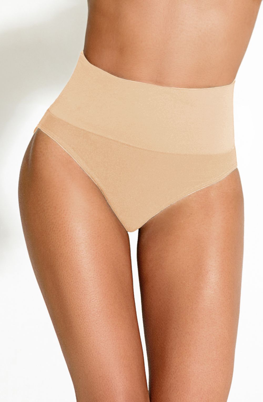 Tummy Control Midi Brief in Skin