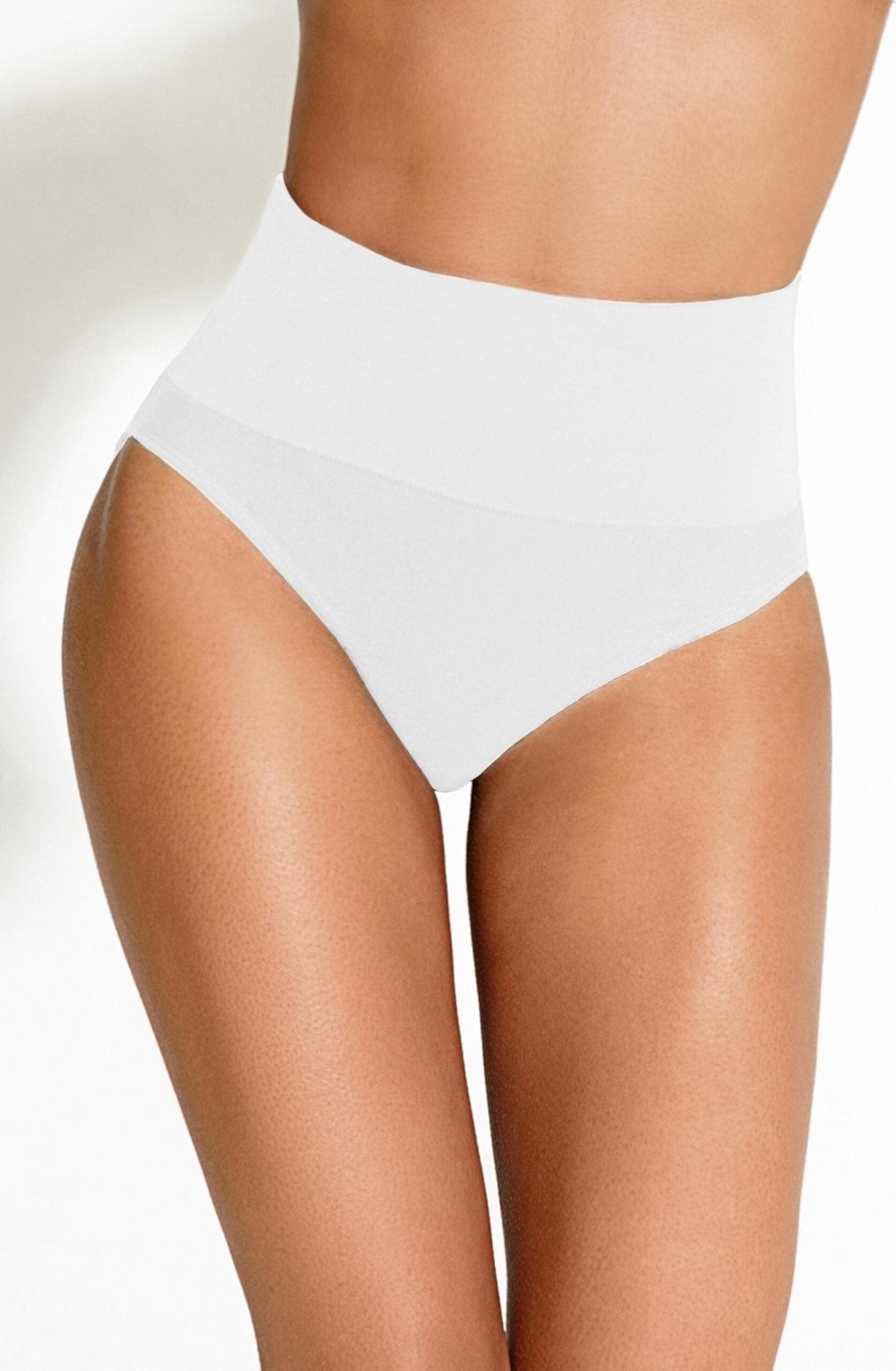 Tummy Control Midi Brief in White