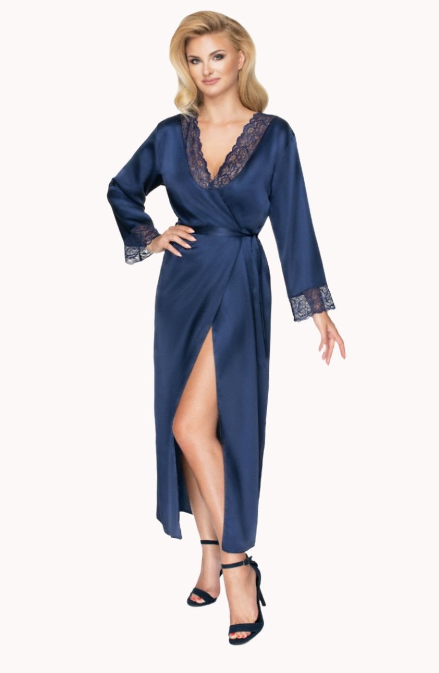 Yoko Dressing Gown - Navy Blue